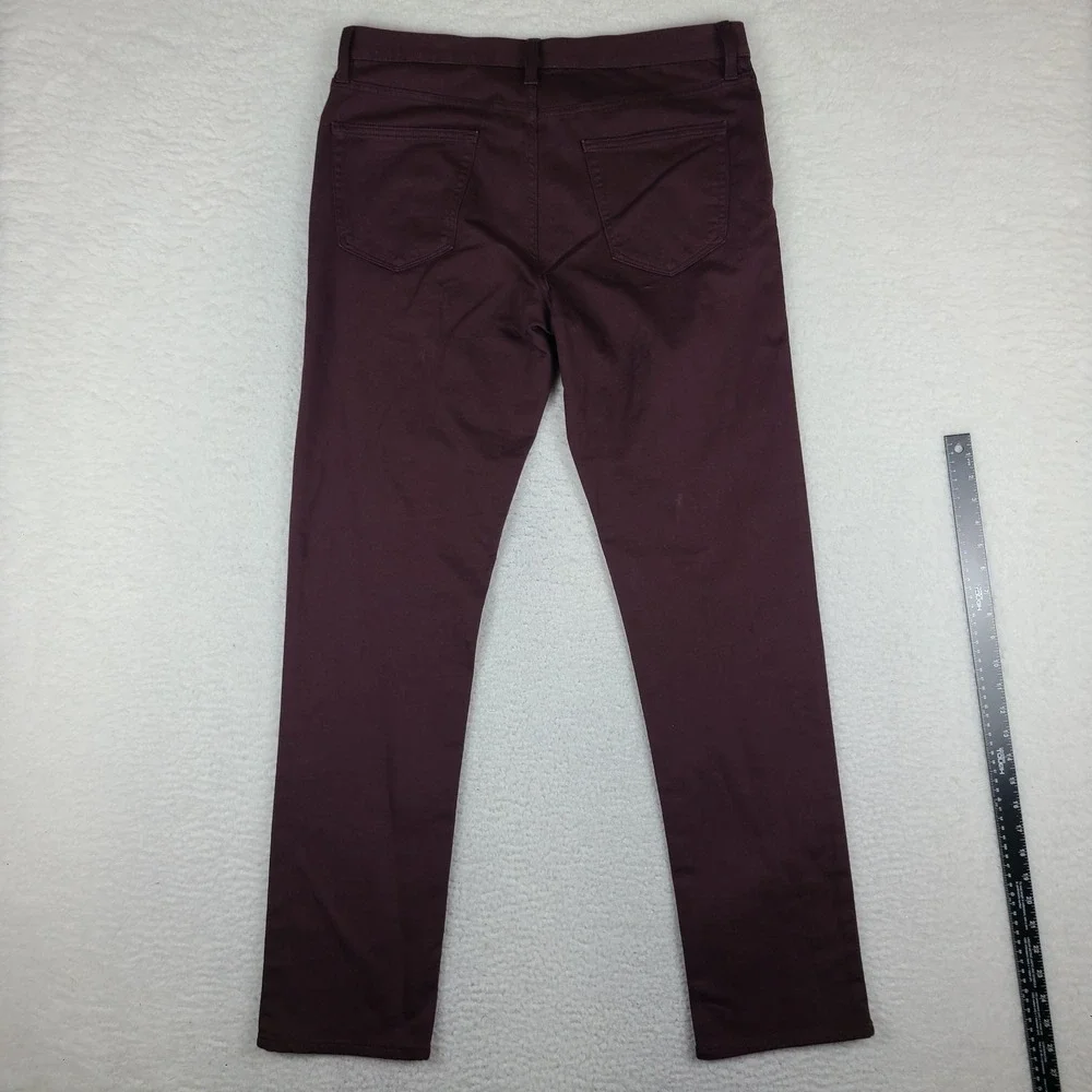 Banana Republic Traveler Pants Mens 34x34 Burgundy Red Slim‎ Performance Chino *